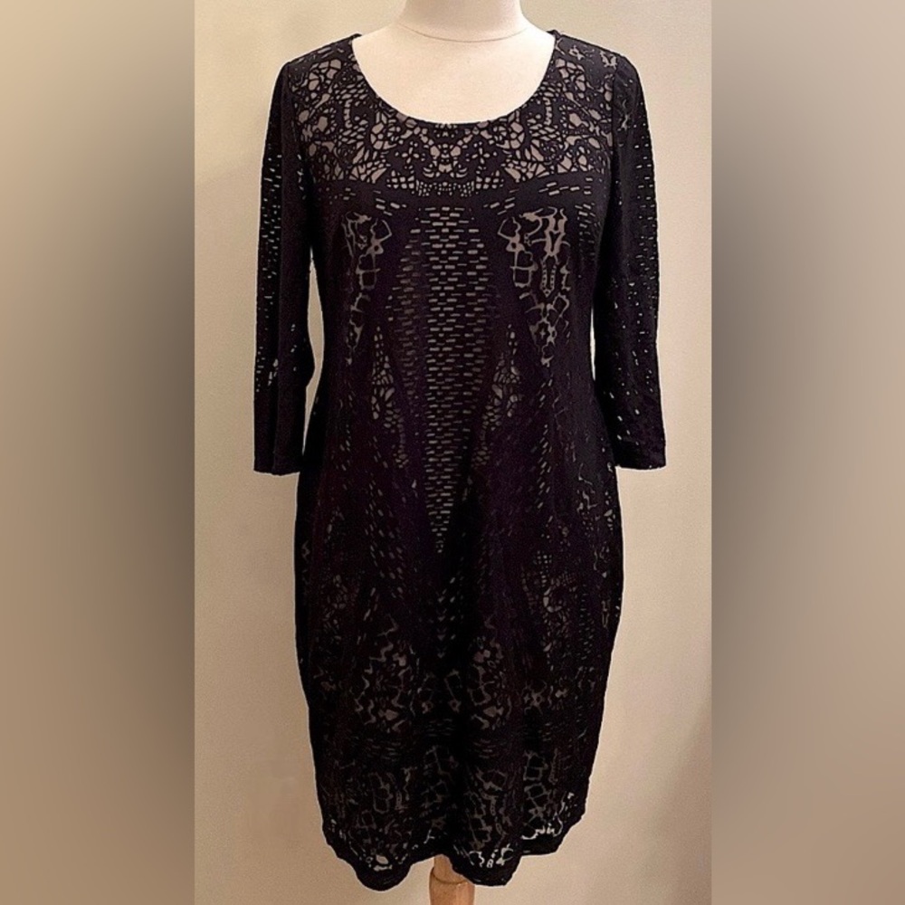 Jessica Simpson Maternity Black Burnout SZ M Bohemian Everyday Casual Chic Dress